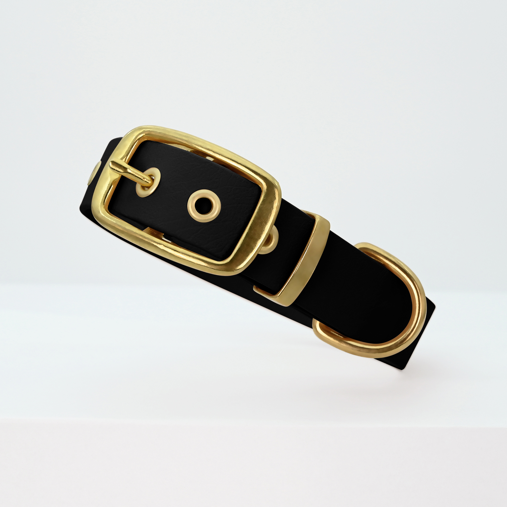 THE DOG IDEA Hundehalsbänder THE DOG IDEA Biothane Halsband Gold Schwarz S