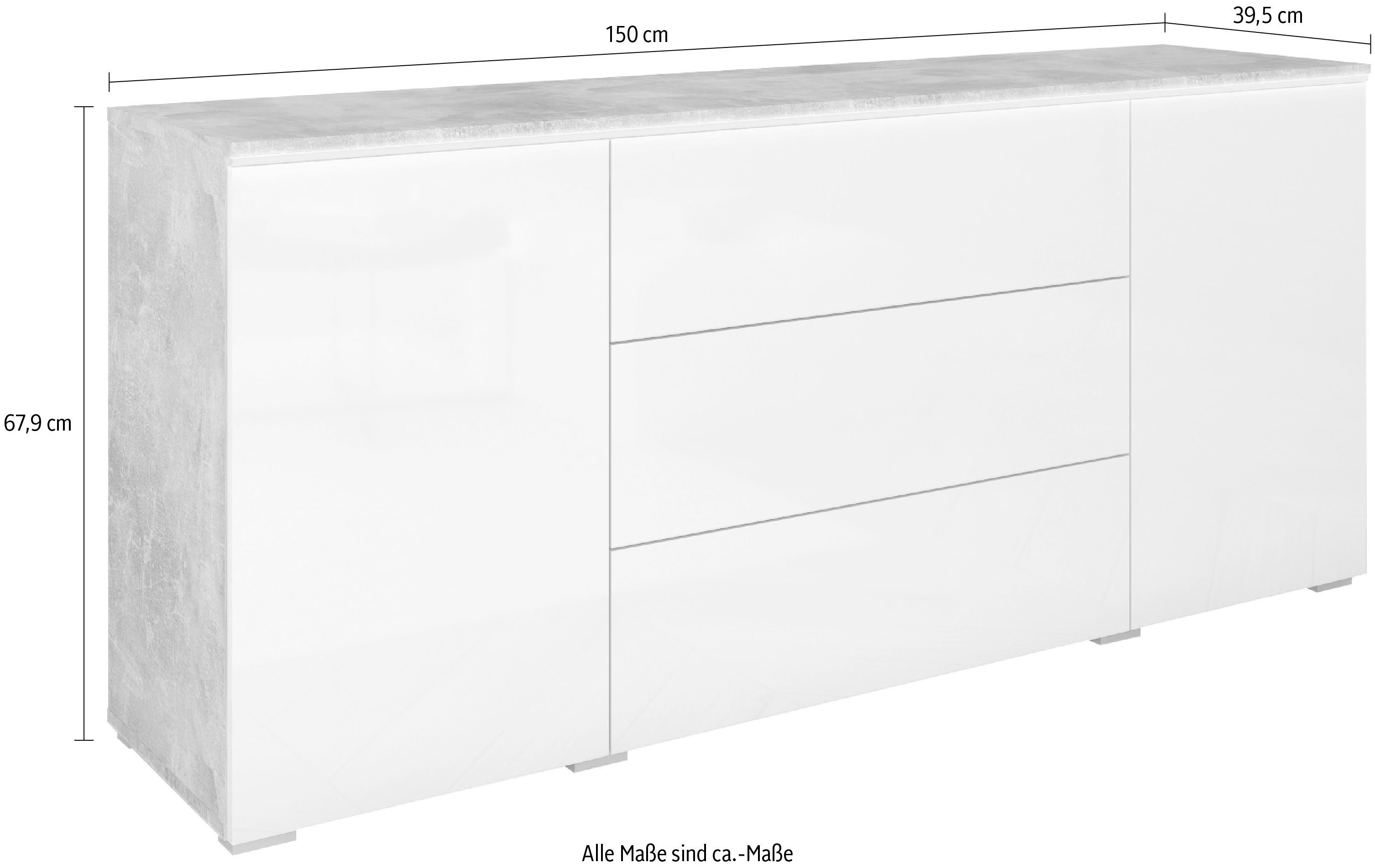 INOSIGN Sideboard Vera, Breite 150 cm