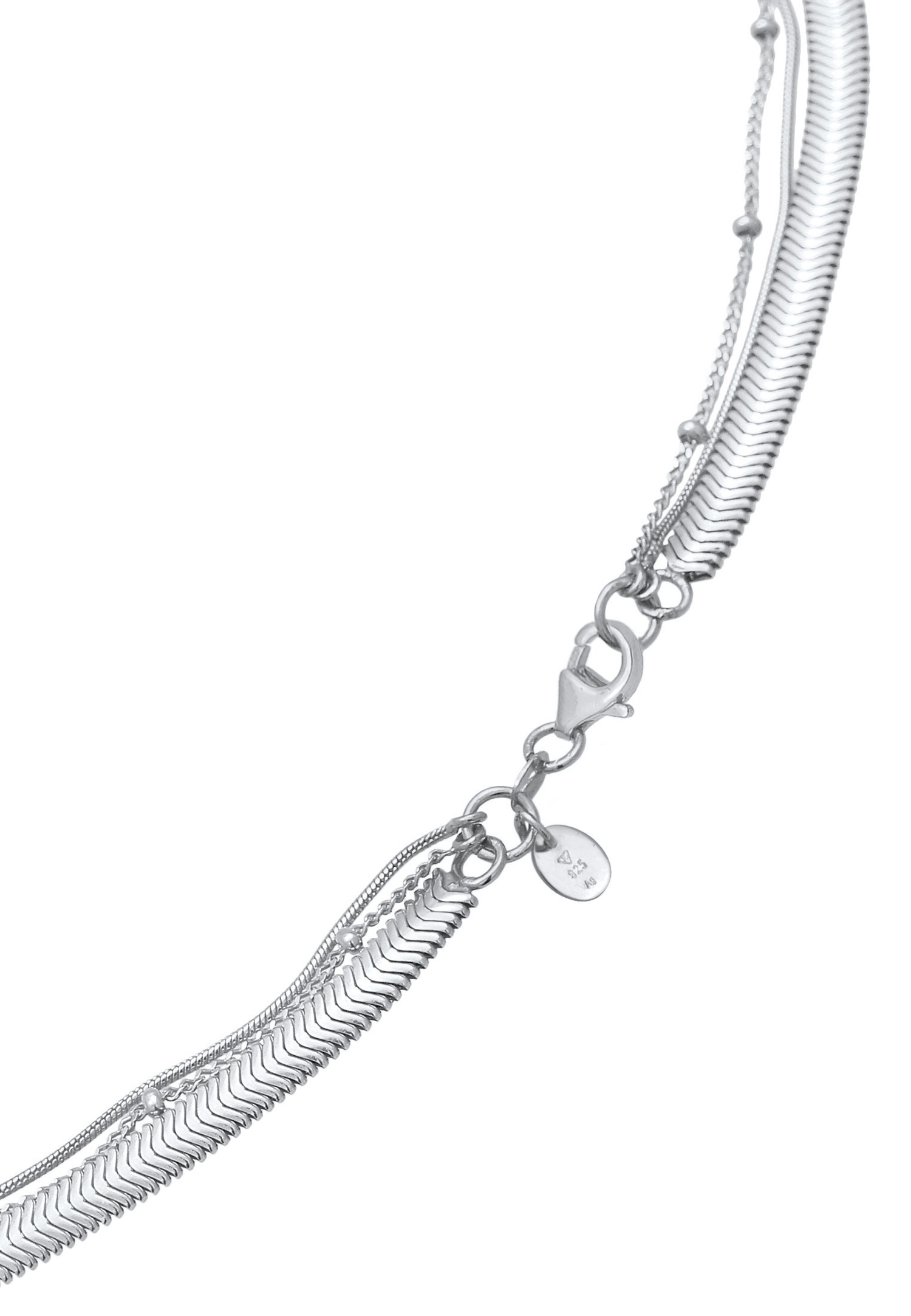 Elli PREMIUM moteriškas daugiasluoksnis plokščias apvalus rutulinis grandinėlės formos pakabukas „Trend Blogger“ iš 925 prabos sidabro, padengtas auksu