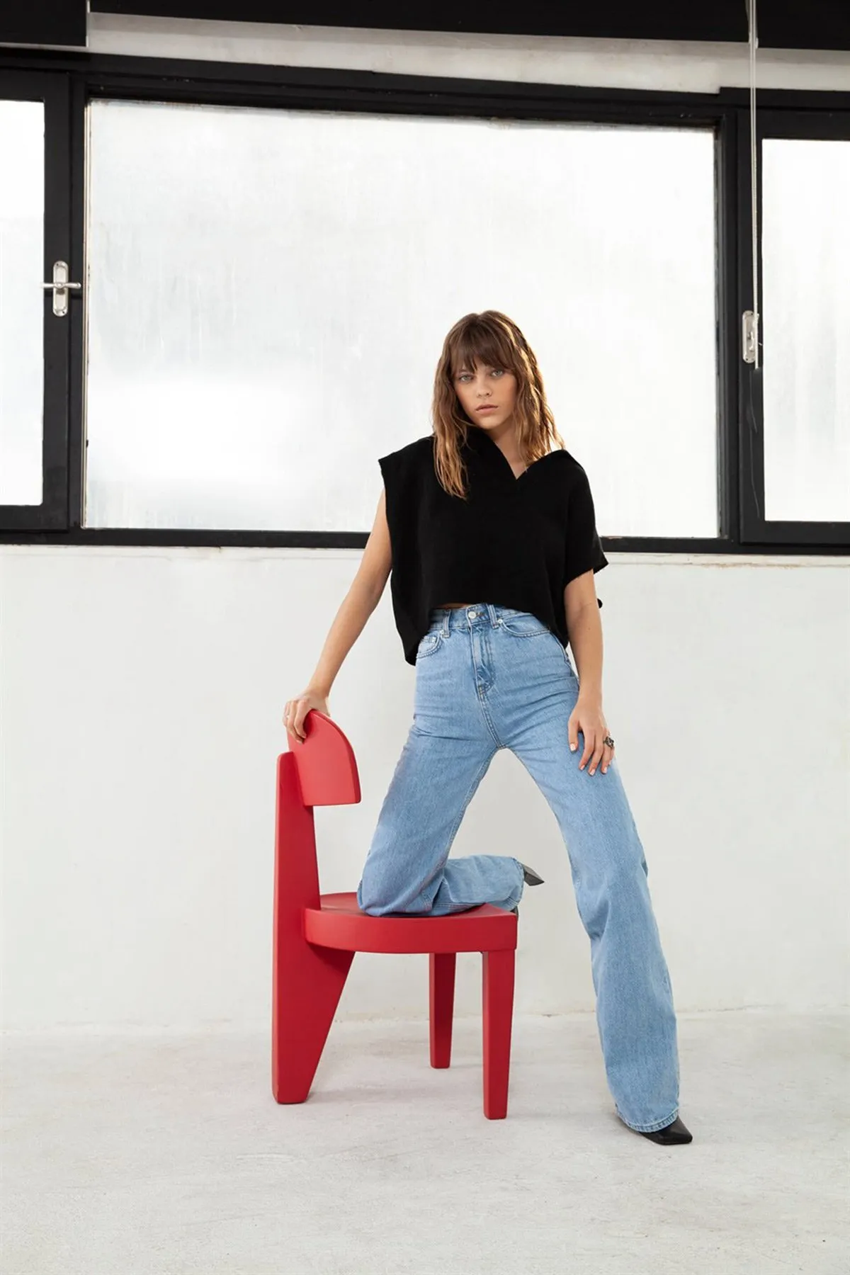 VATKALI  Jeans mit weitem Bein in Blau
