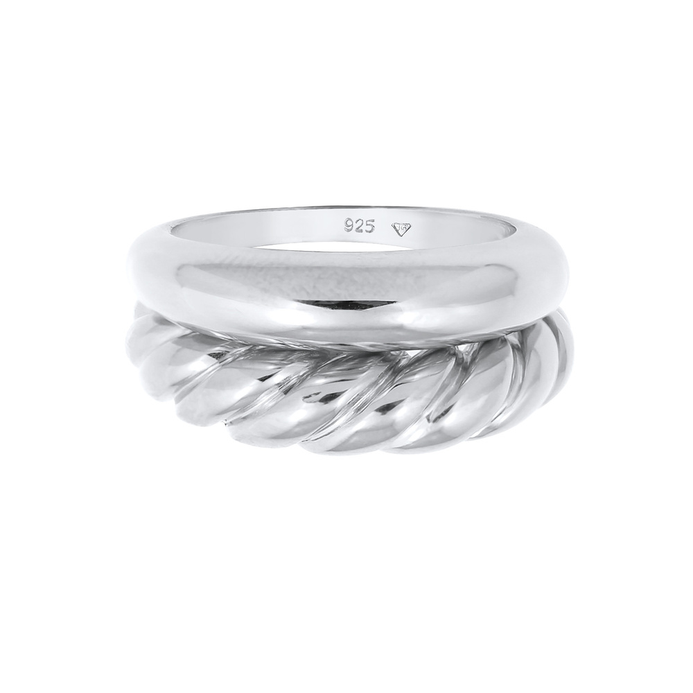 Elli PREMIUM Elli PREMIUM Bague Tordu Blogger Tendance Basic Bague Femme - (925/1000) Argent Bague