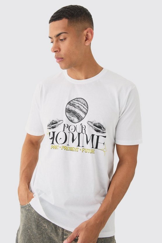 Oversize T-Shirt mit Pour Homme Planet Print