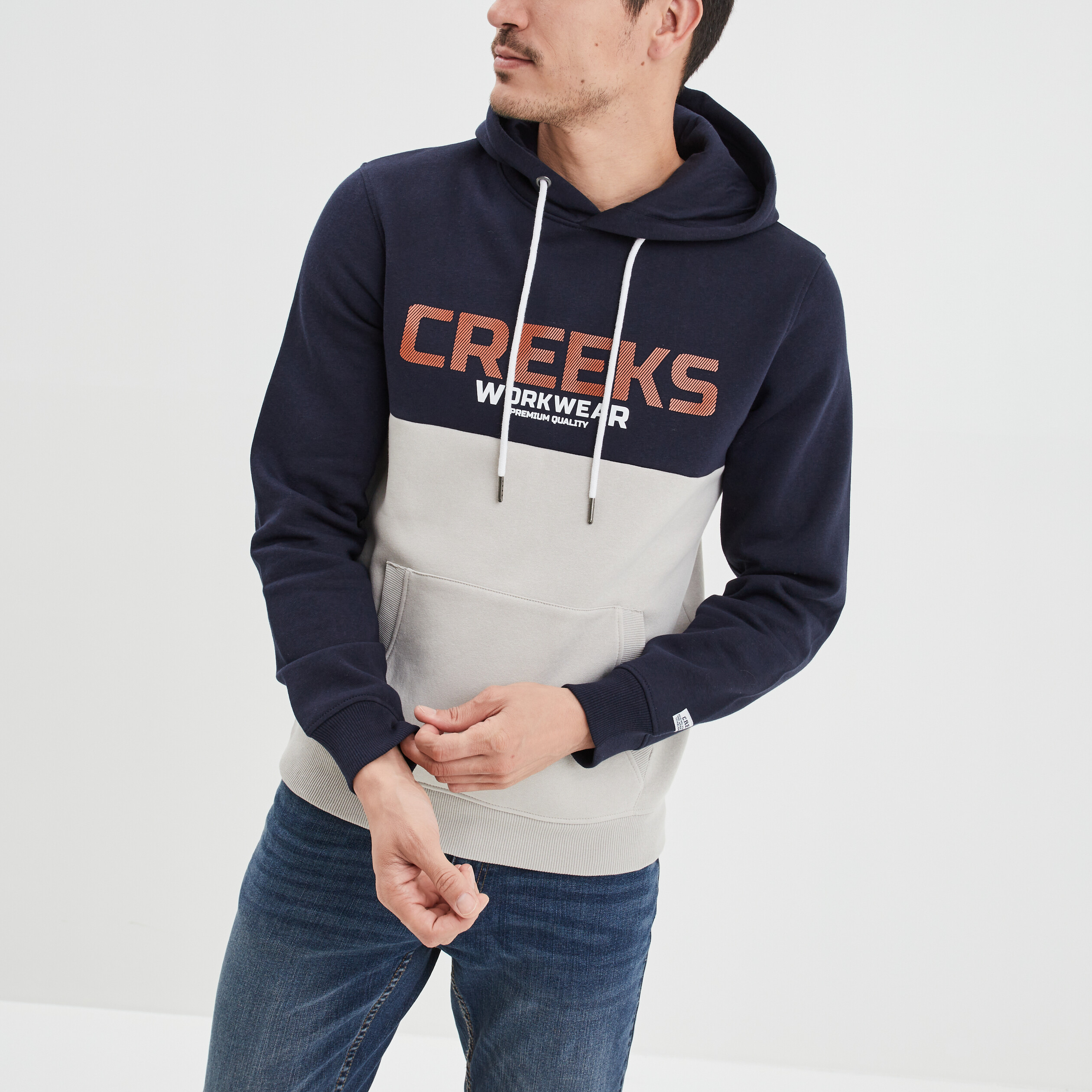 Sweat à capuche hoodie Creeks bleu foncé homme | La Halle