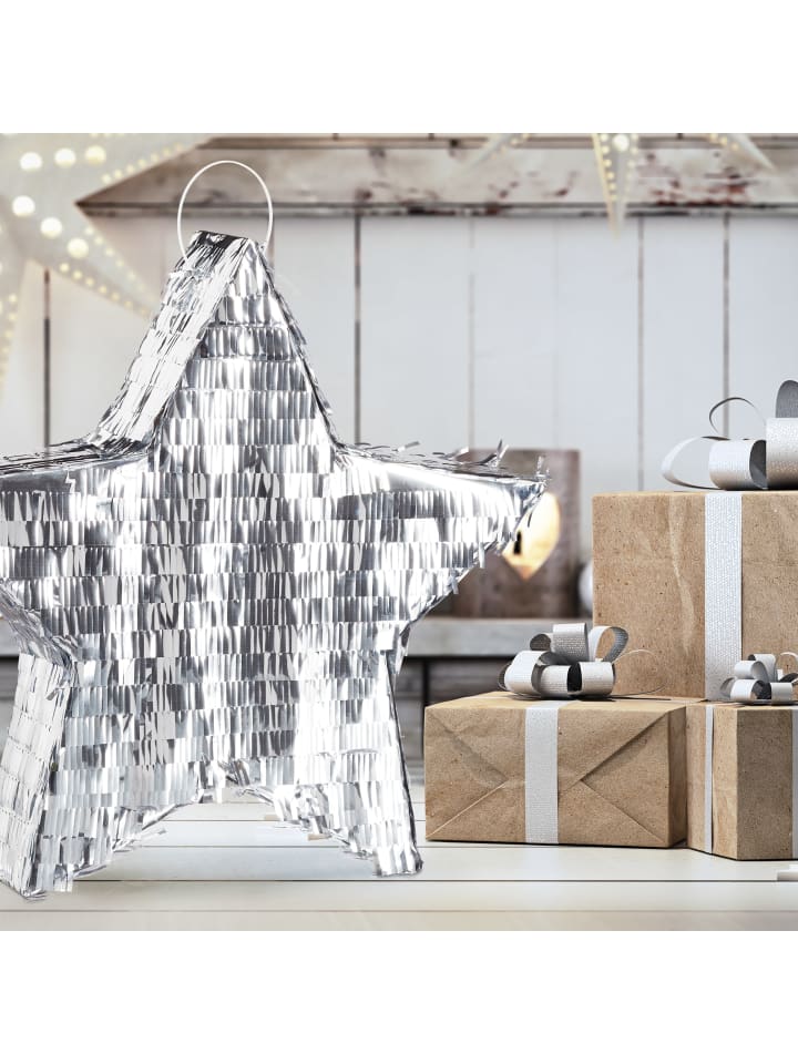 relaxdays Pinata Stern in Silber günstig kaufen onesize