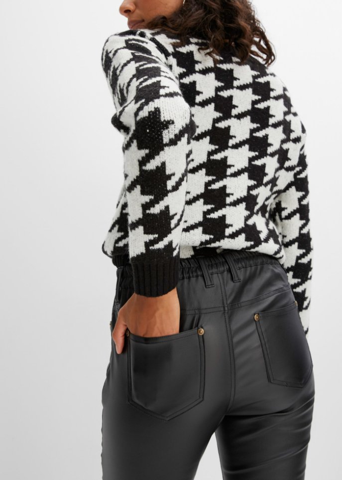 Stretch-Hose mit Beschichtung und Komfortbund, skinny