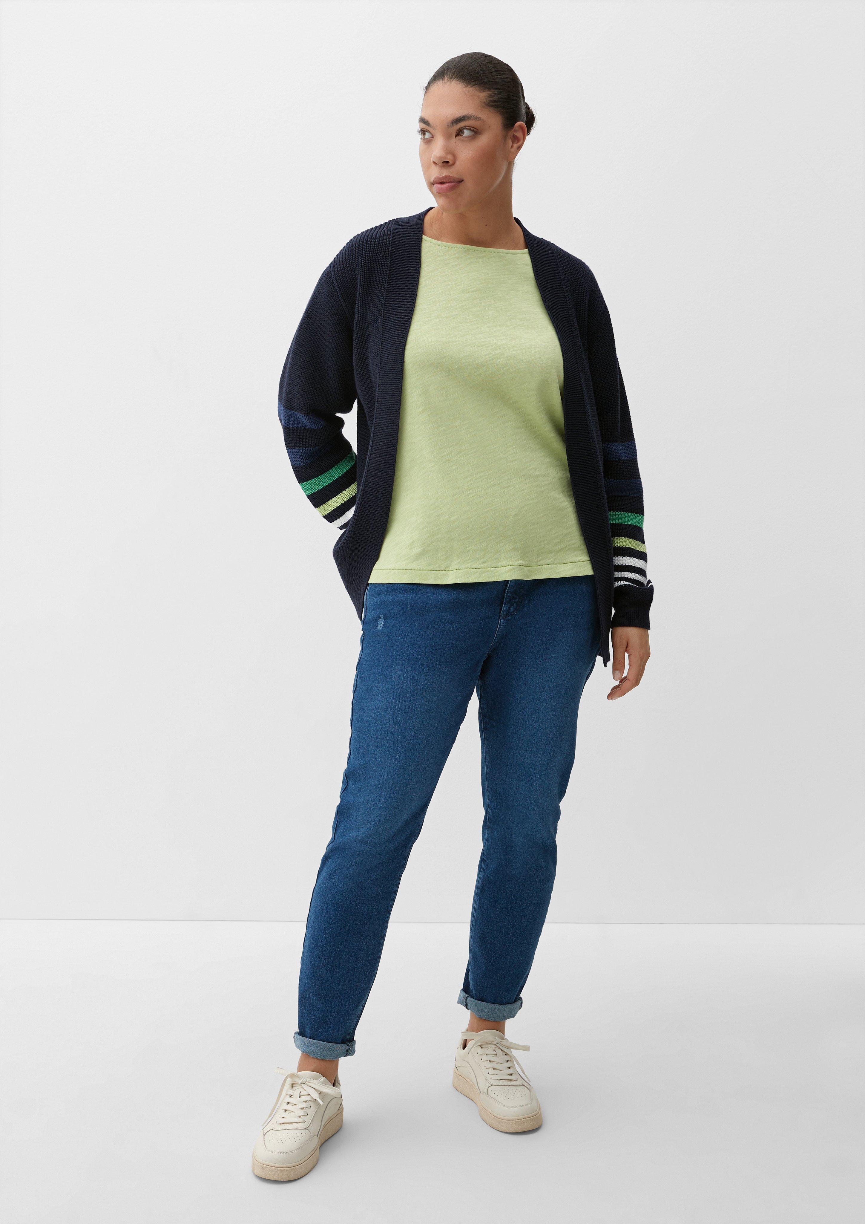 Strickjacke mit Kontraststreifen  2129155-59X0