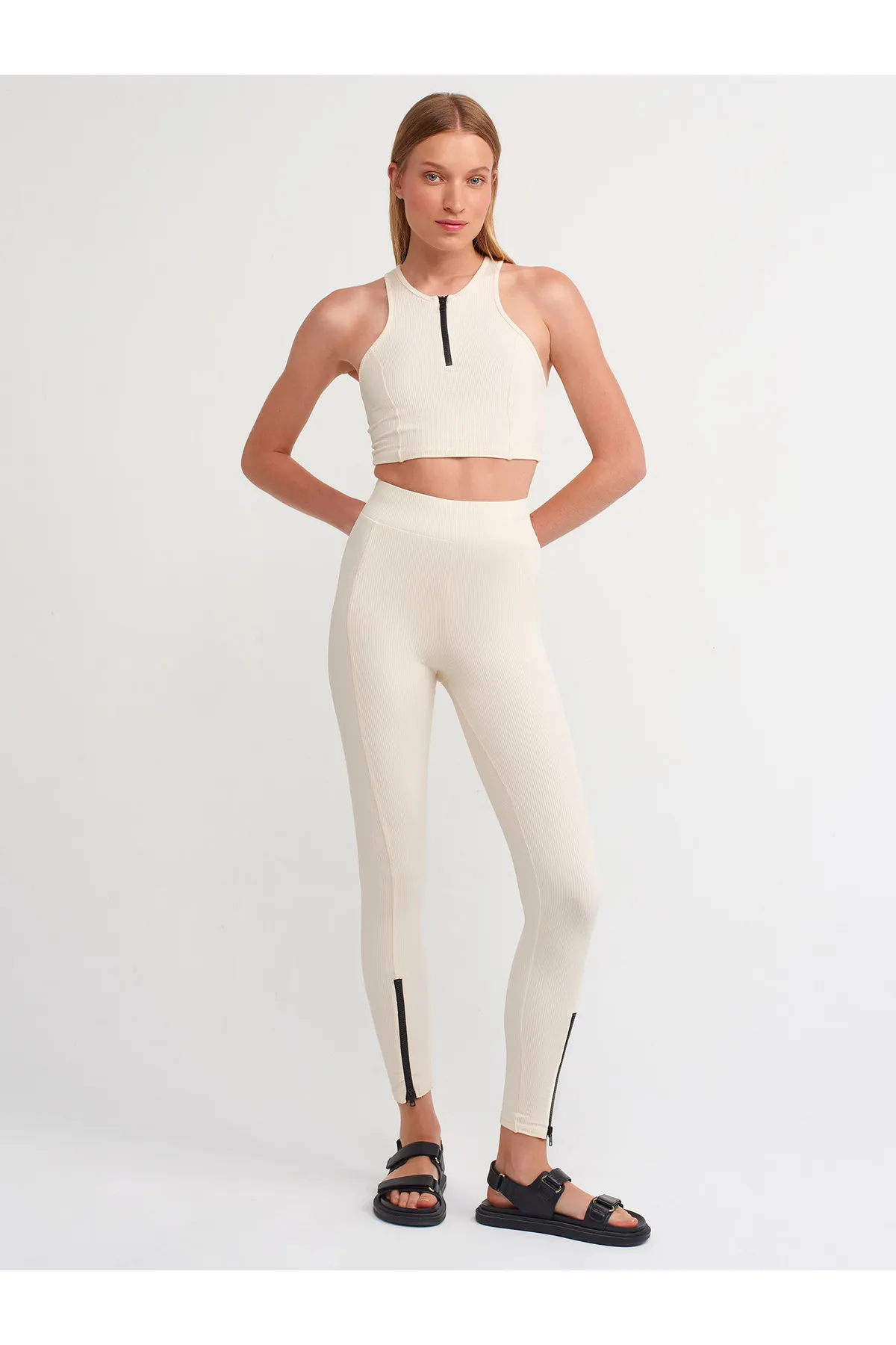 Dilvin  Leggings - Beige - Mittlerer Bund