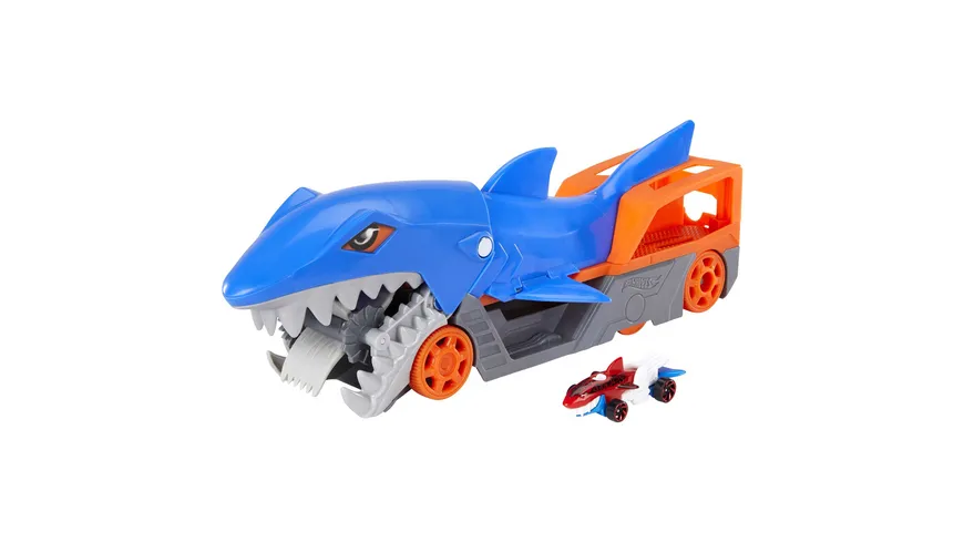 Hot Wheels Hungriger Hai-Transporter für bis zu 5 Spielzeugautos