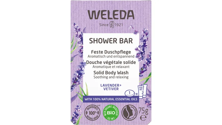 WELEDA Feste Duschpflege Lavender + Vetiver 75 g