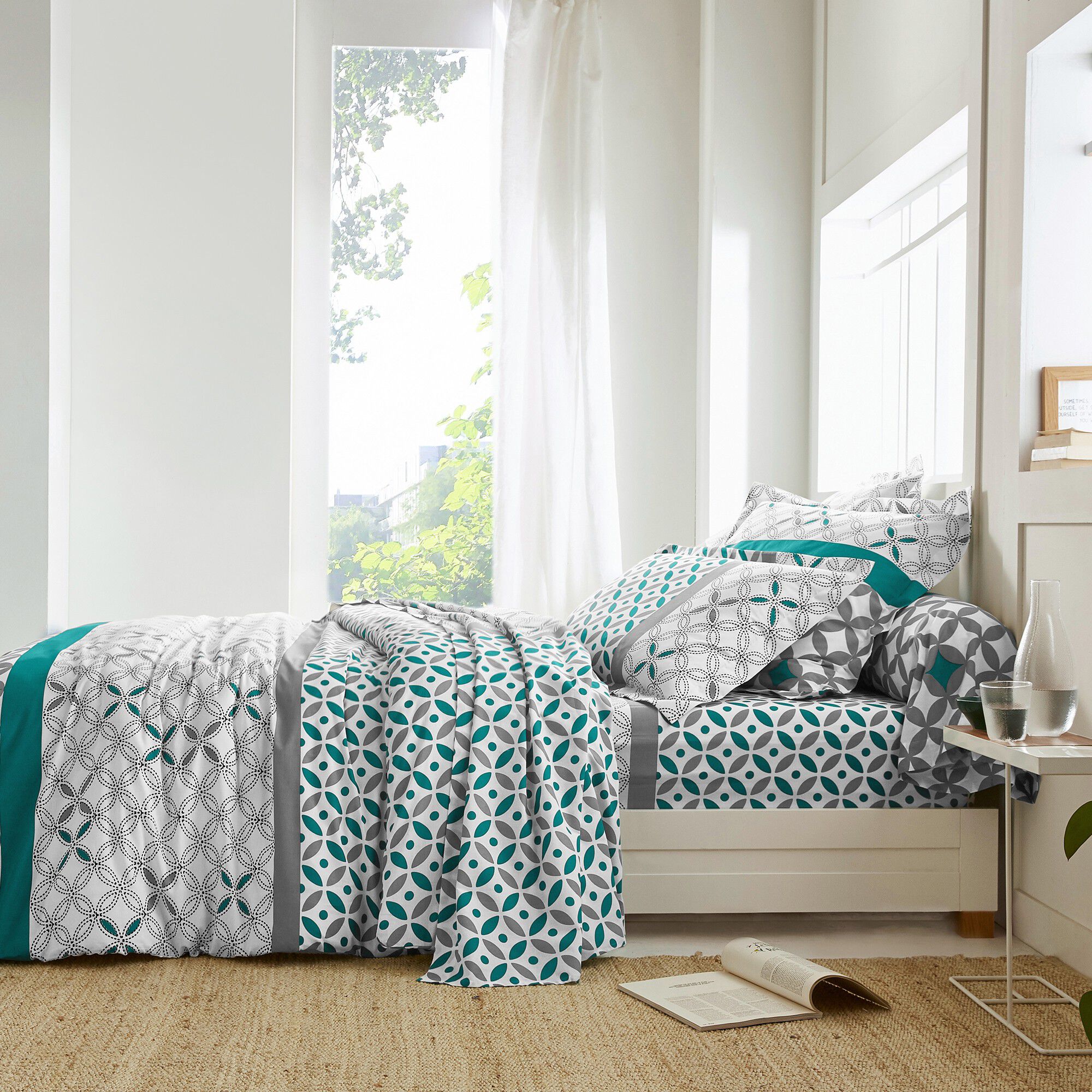Linge de lit Marlow en coton à motifs géométriques