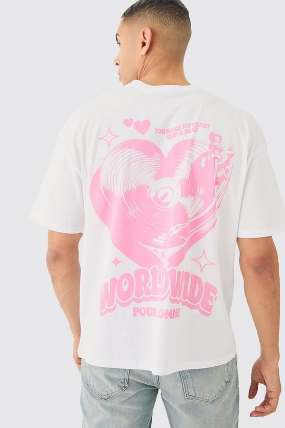 Oversize T-Shirt mit Herz-Print