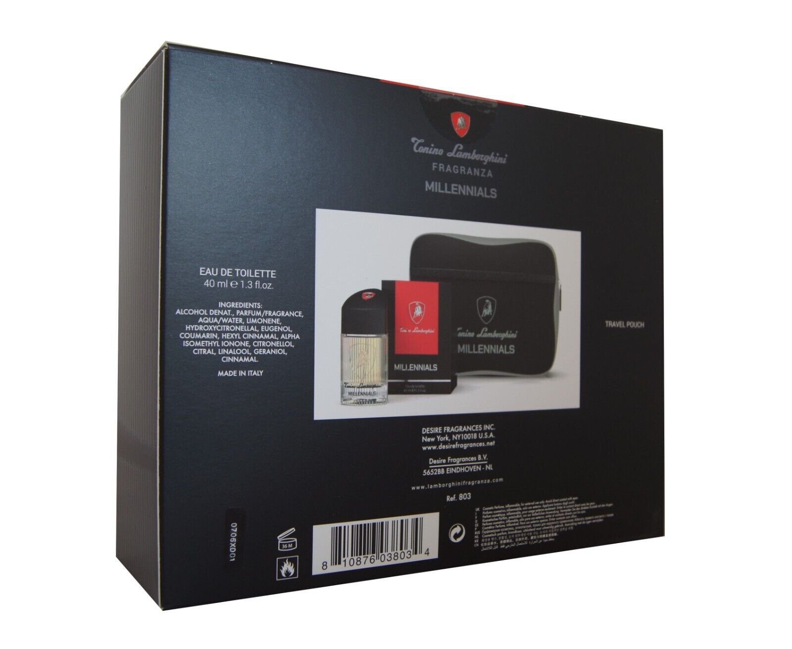 Tonino Lamborghini Duft-Set Tonino Lamborghini Millennials Eau de Toilette 40ml. + Travel Pouch, 1-tlg.