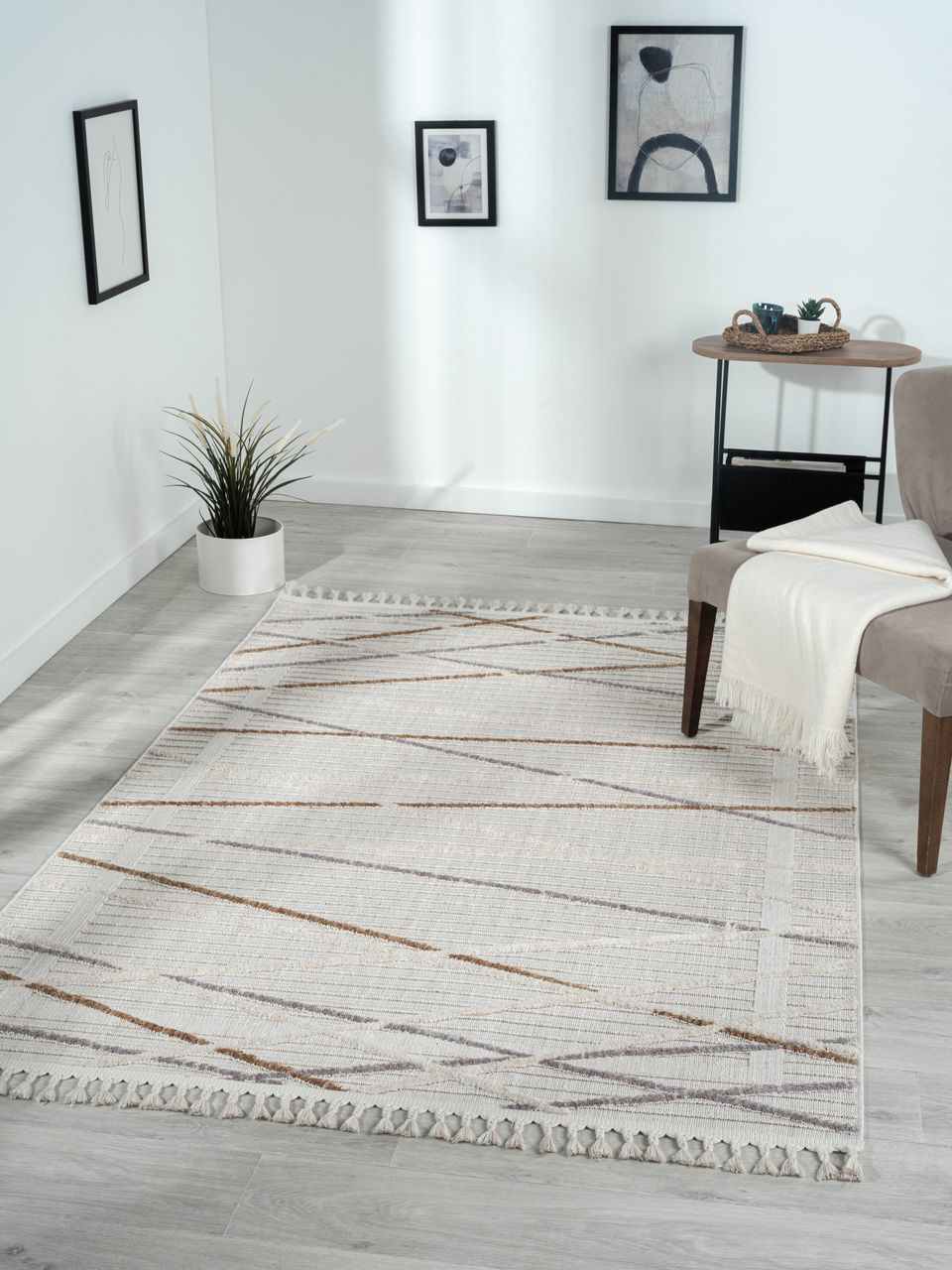 MyFlair Teppich Mila, 140cm x 200cm, Farbe Hellgrau, rechteckig, Florhöhe 10mm