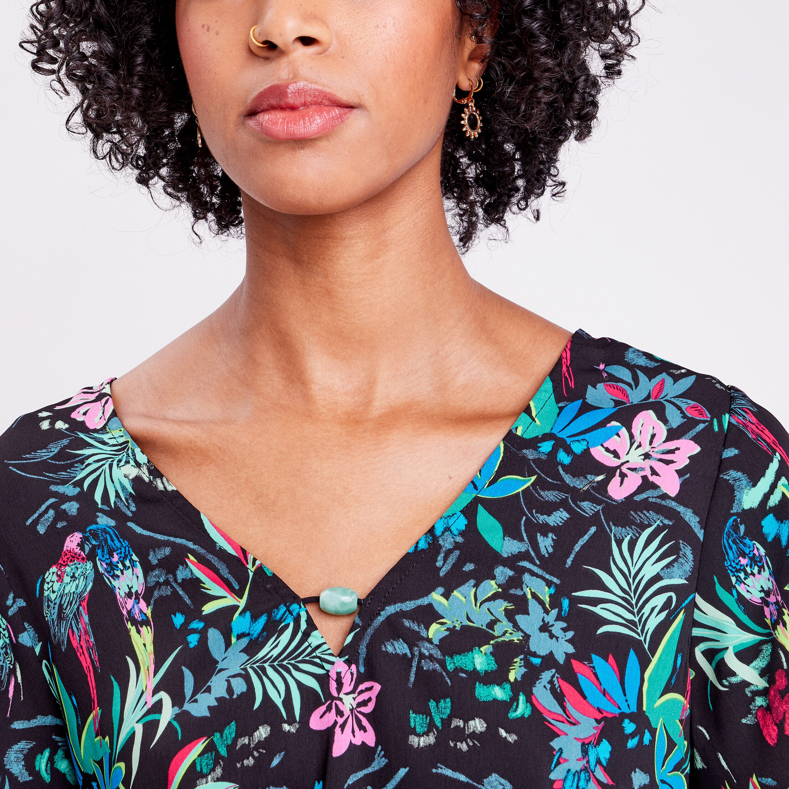 Blouse manches courtes noir femme | Cache Cache