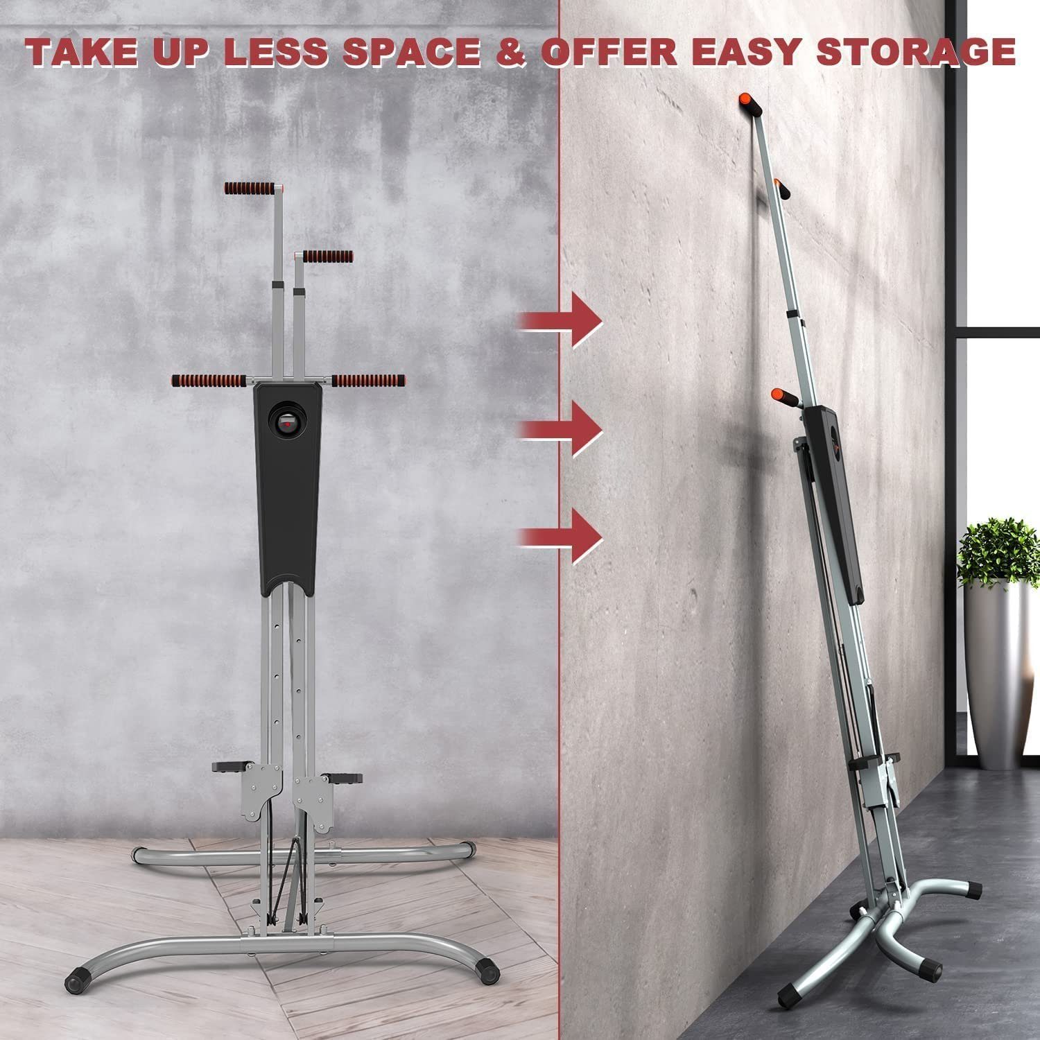 Technofit Kletter-Trainingsgerät TT1056 Vertical Climber Klettergerät Treppensteiger, viele Variationsmöglichkeiten, mit LCD Display