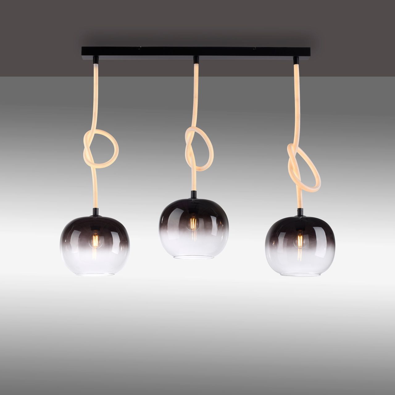 Paul Neuhaus Pendelleuchte LUMA, 3x E27/40 Watt max., 3x LED-Board/12,50Watt, Schwarz
