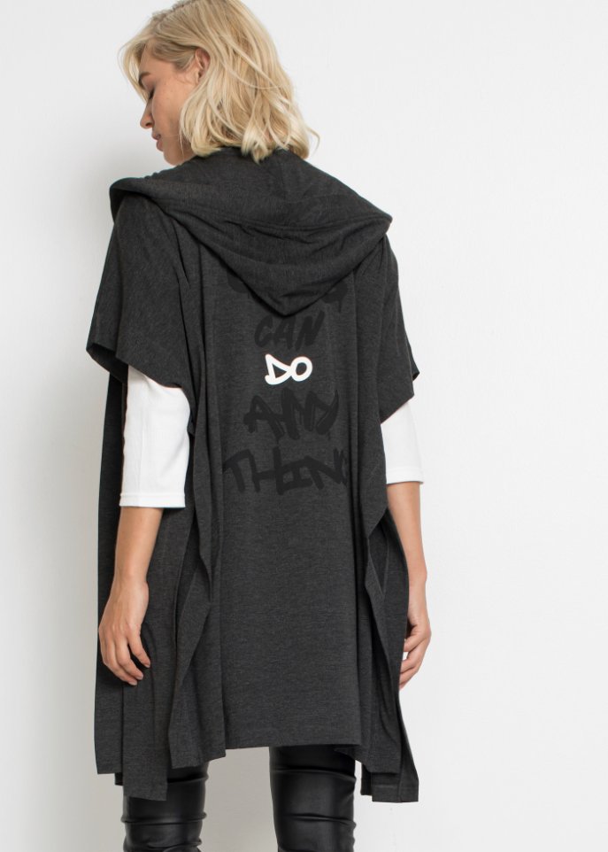 Sweat-Poncho mit Kapuze