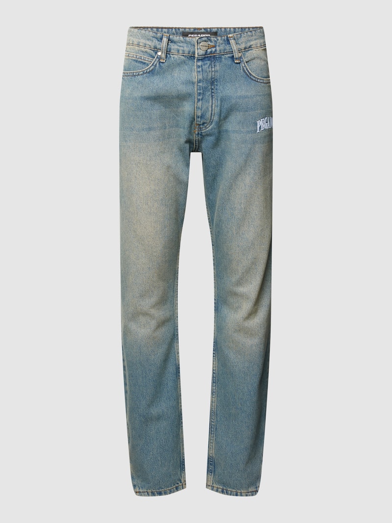 Jeans mit Label-Stitching Modell 'CARPE' in jeans