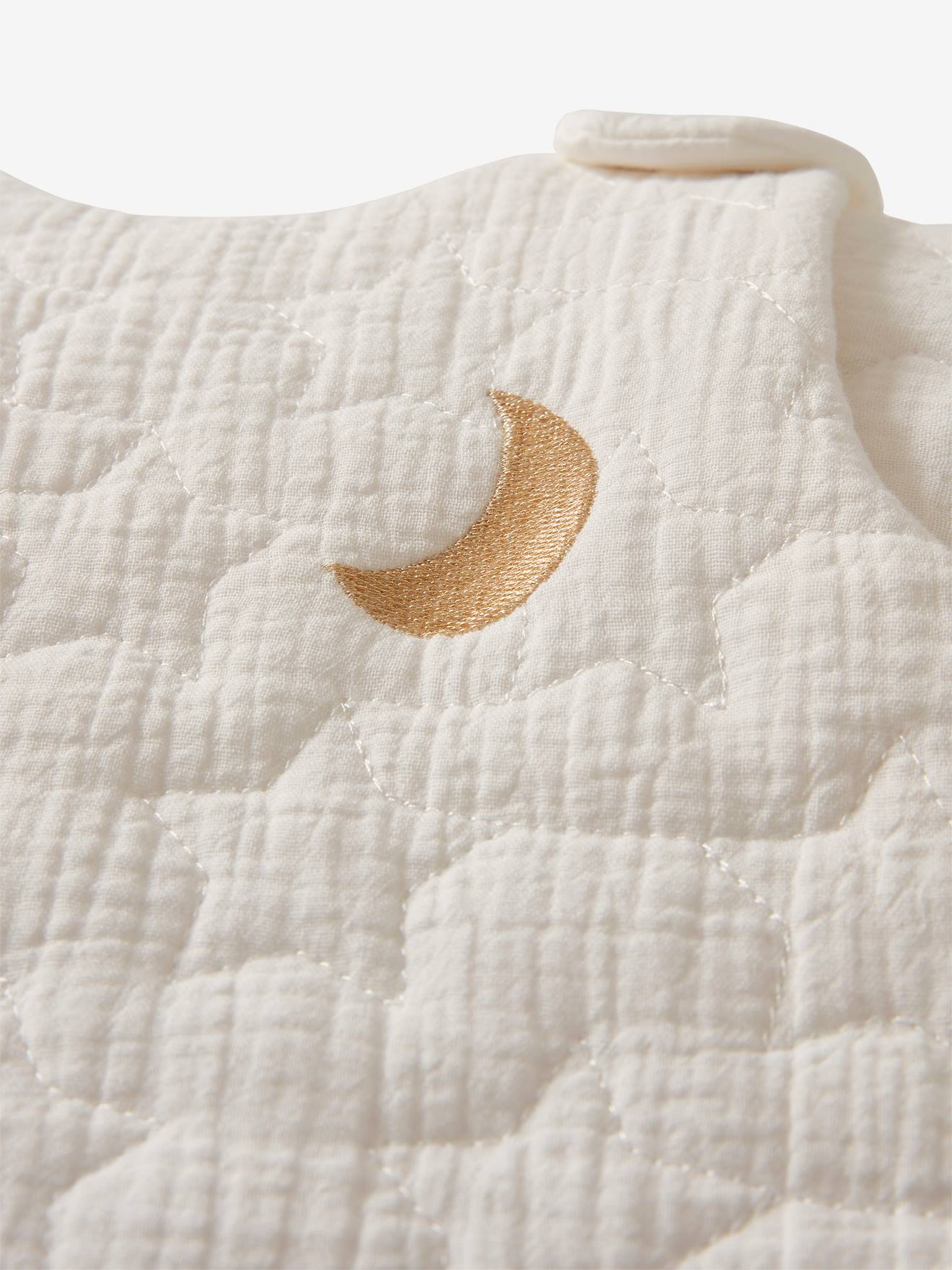 Vertbaudet Bio-Kollektion: Baby Winterschlafsack aus Musselin TRAUMNÄCHTE, Ärmel abnehmbar - wollweiß