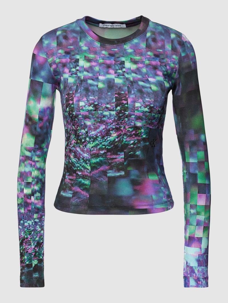 Longsleeve im Allover-Look Modell 'HYPER' in black