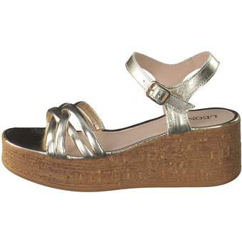Leone Keilsandale in gold