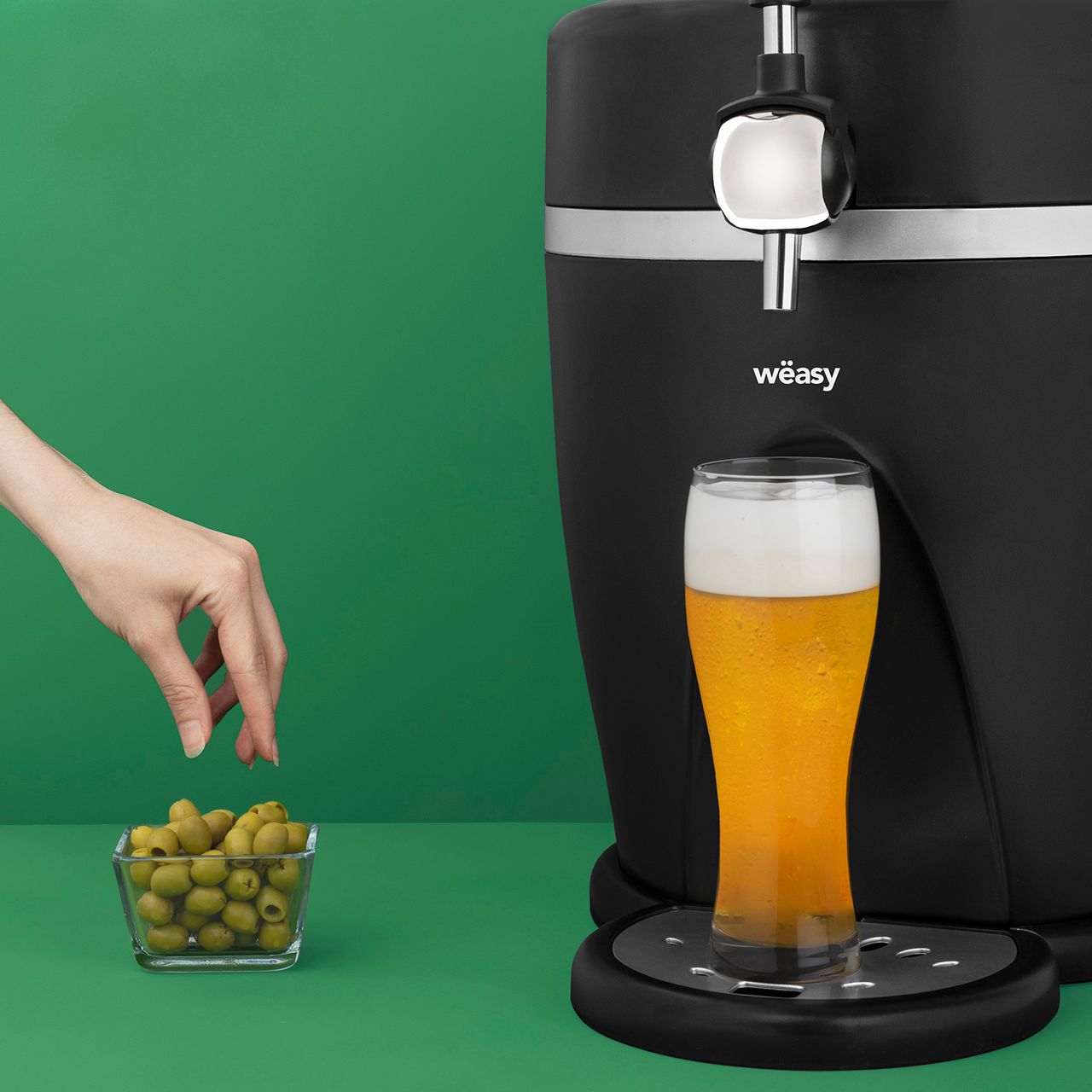 Weasy Wëasy Bierzapfanlage PINT568, Kompatibel mit 5L Fässern, 60W, 3°C bis 6°C, Integriertes Kühlsystem, Haltbarkeit bis zu 30 Tagen