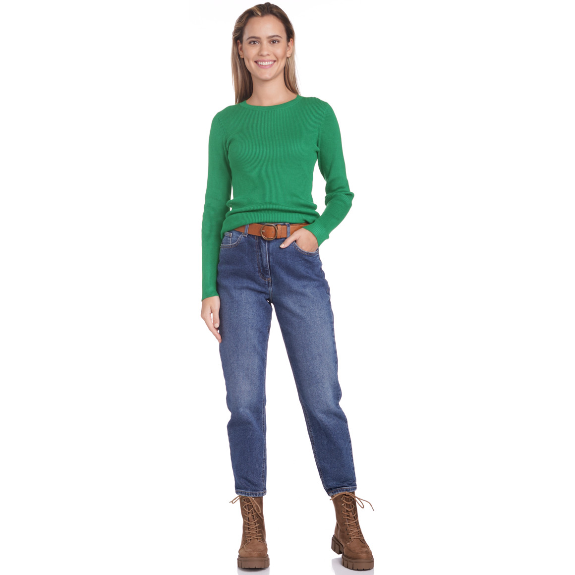 Damen Pullover aus Rippstrick