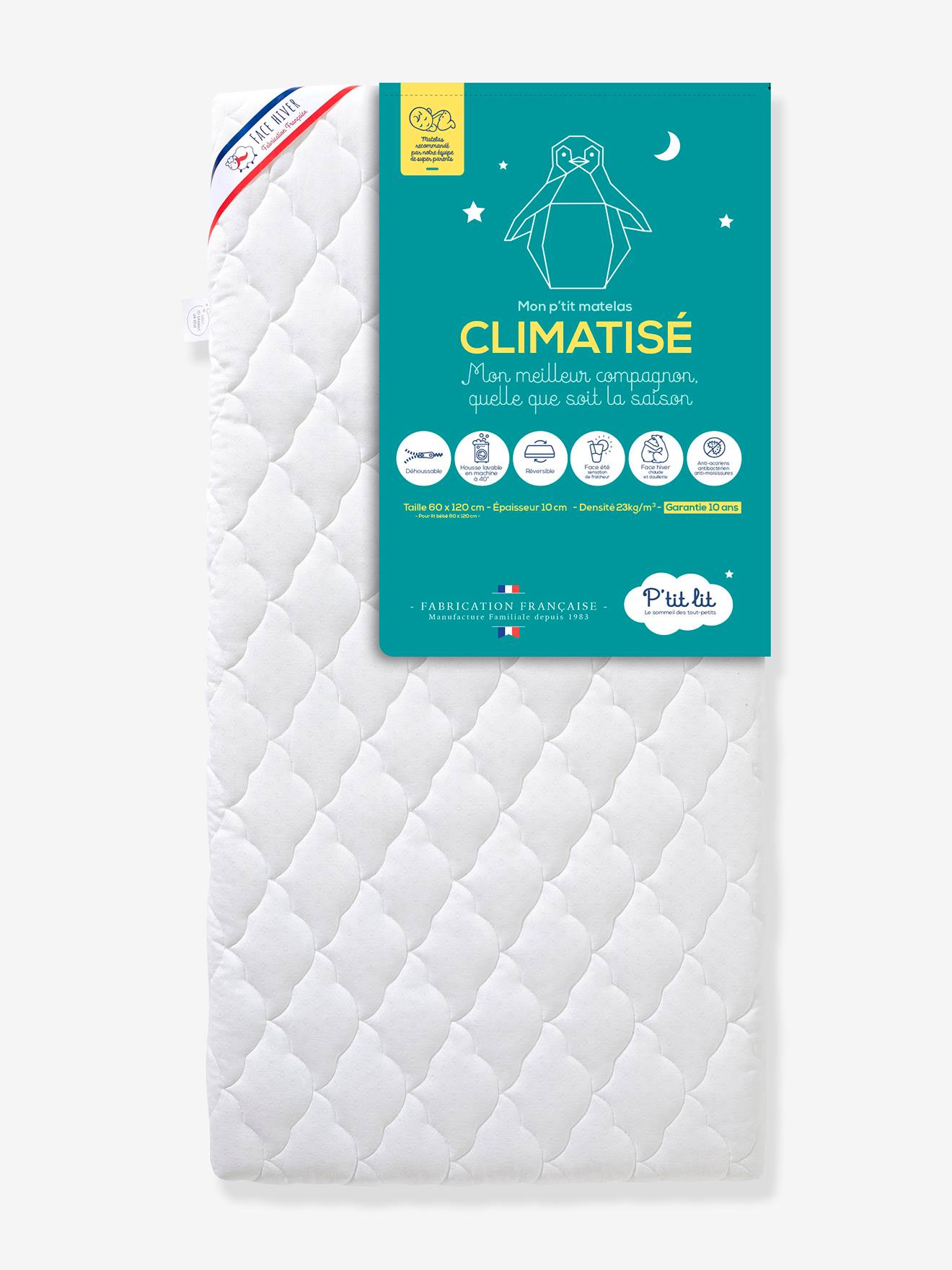 P'tit lit Baby Matratze CLIMATISÉ P'TIT LIT mit Milbenschutz Oeko Tex - weiß
