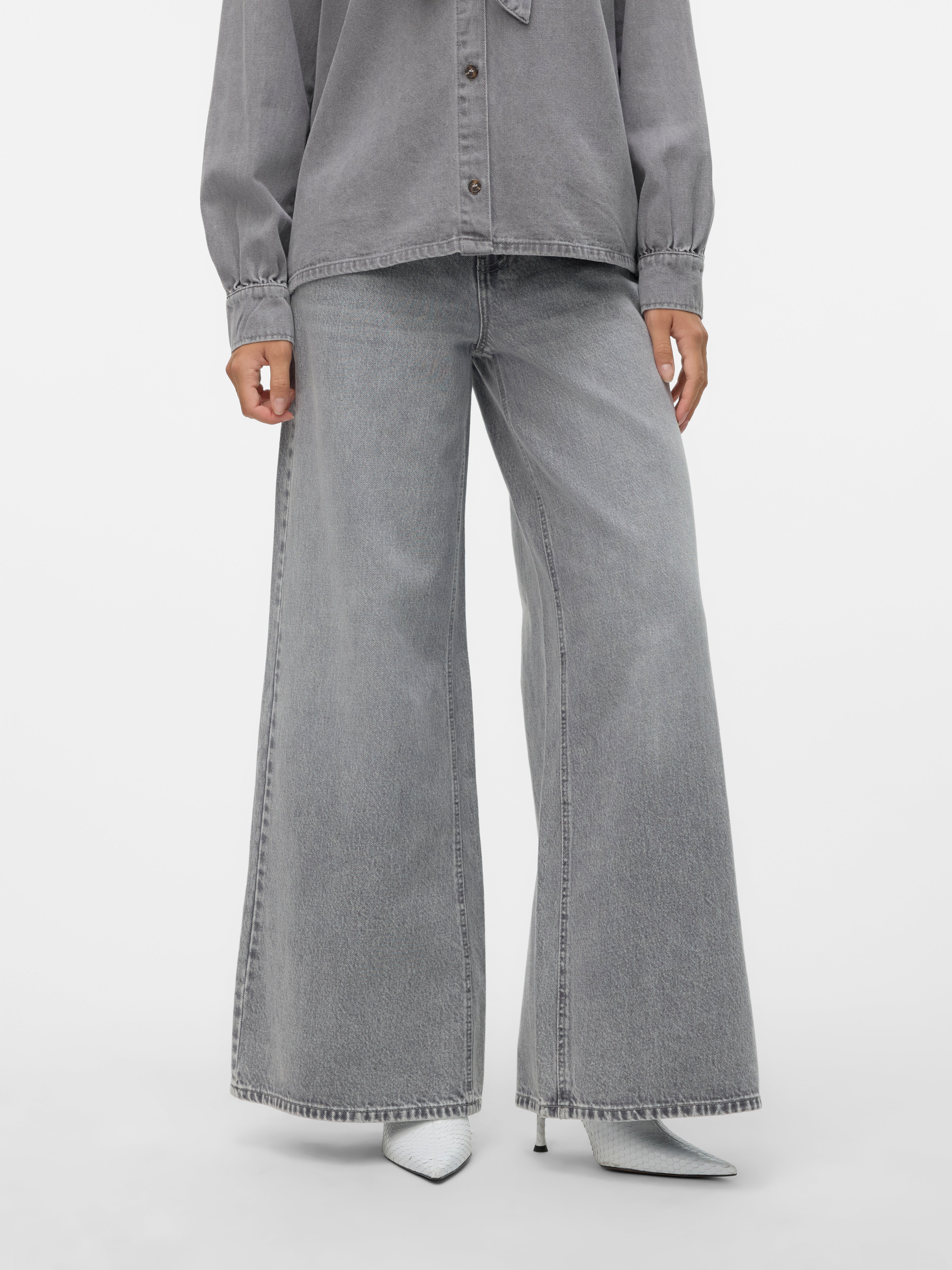 VMANNET Mittlere Taille Weiter Beinschnitt Jeans