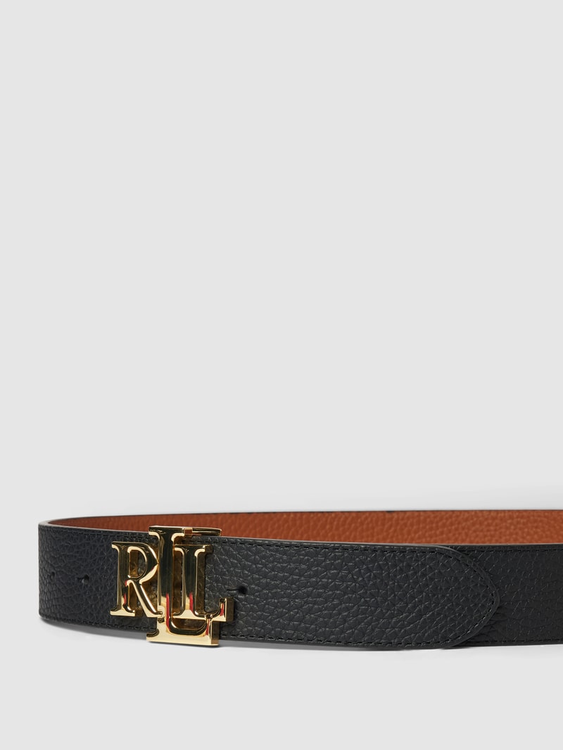 Ledergürtel mit Pinschließe in metallic in schwarz