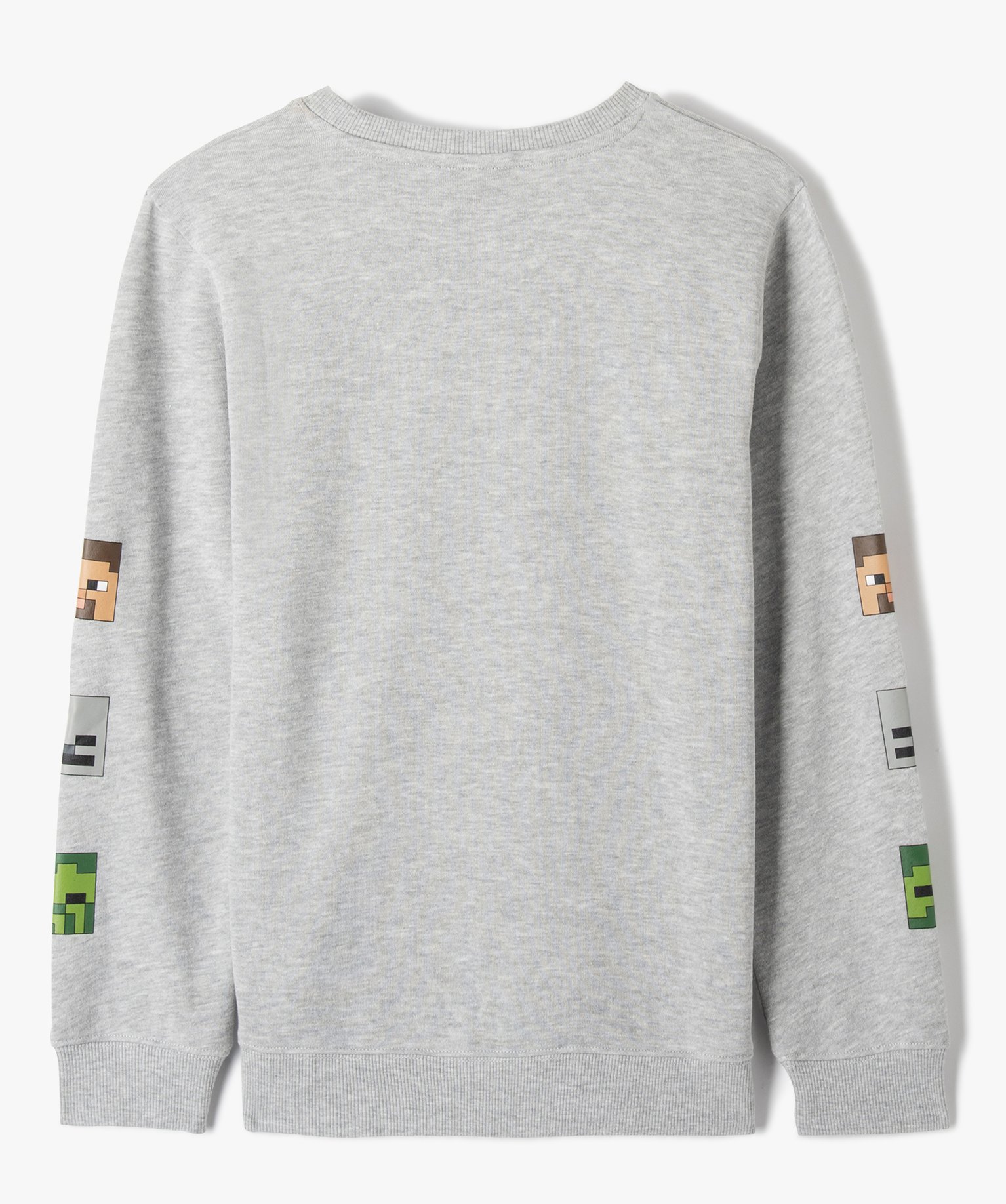 Sweat Garçon chiné imprimé - Minecraft gris | GEMO