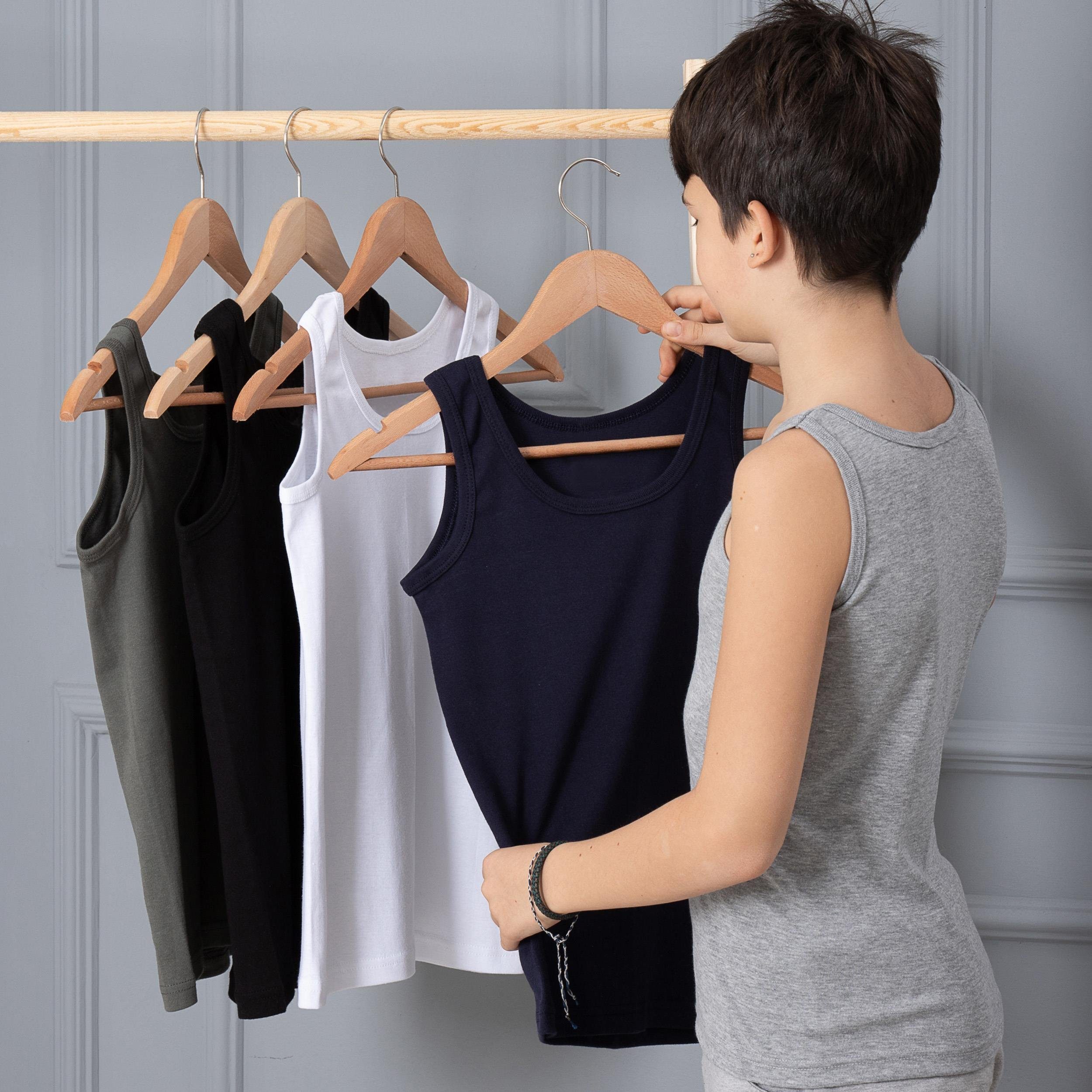 LOREZA Unterhemd 5 Jungen 100% Baumwolle Unterhemden ohne Seitennaht (Spar-Packung, 5-St)