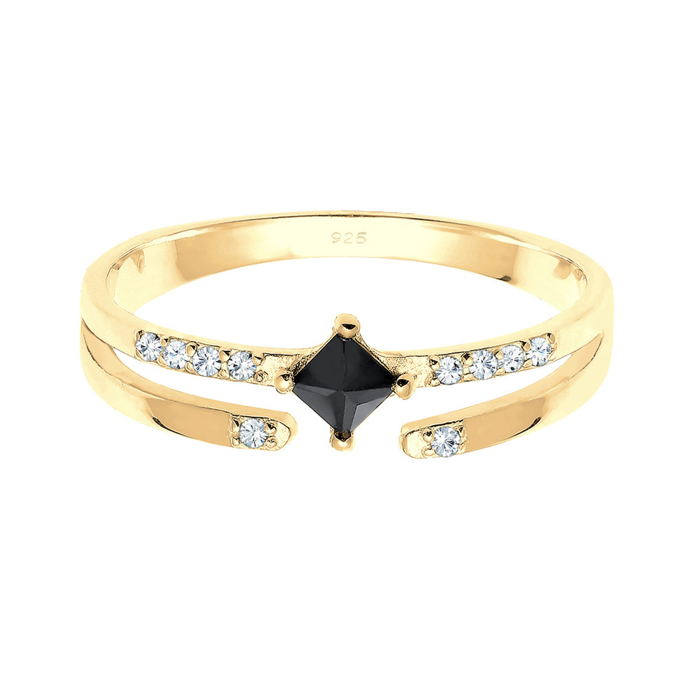 Elli Elli Bague enroulante Zircone Cristaux - Argent 925 Bague