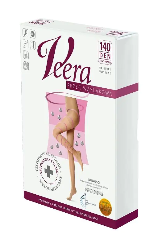 Veera antivarikozne hulahopke 140 DEN, boja Solei, veličina 3