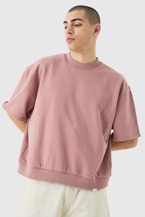 Kurzärmliges kastiges Oversize Sweatshirt