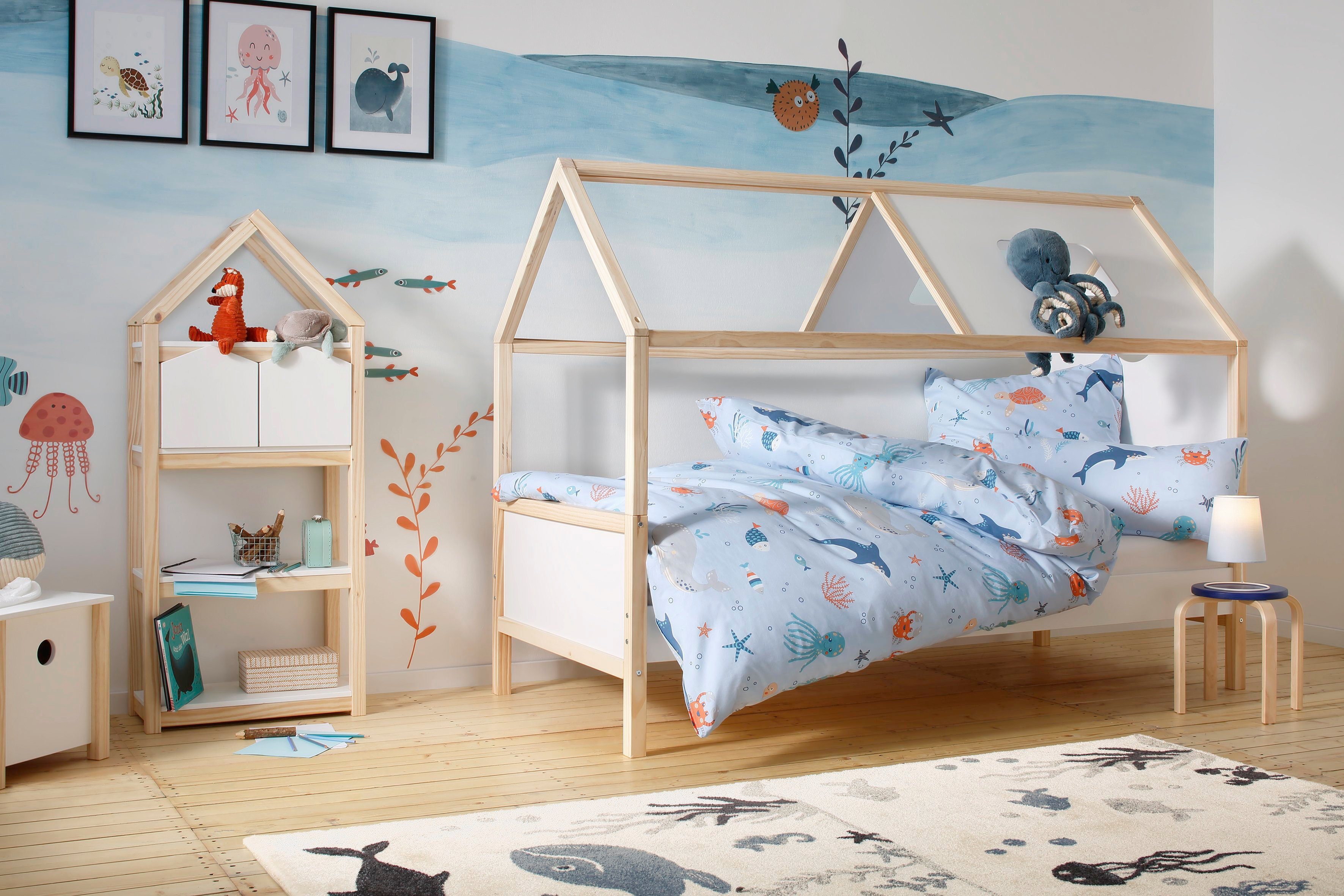 Lüttenhütt Kinderregal Meentje, Bücherregal,2 Boxen, Einlegeböden und Boxen aus MDF, Breite 59,5 cm