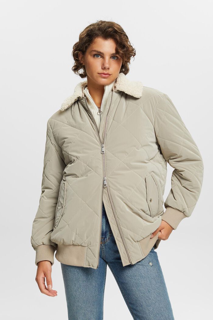 Wattierte Bomberjacke mit Teddyfell