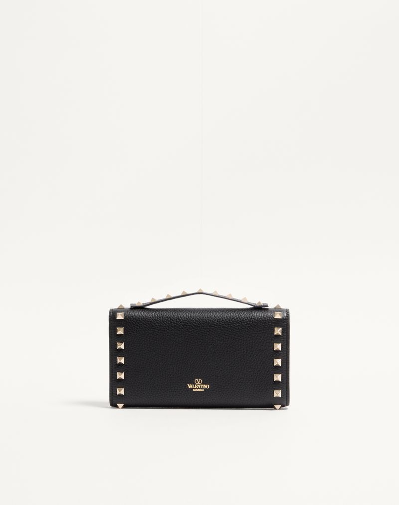 Rockstud Chain Wallet in granaatkleurig kalfsleer