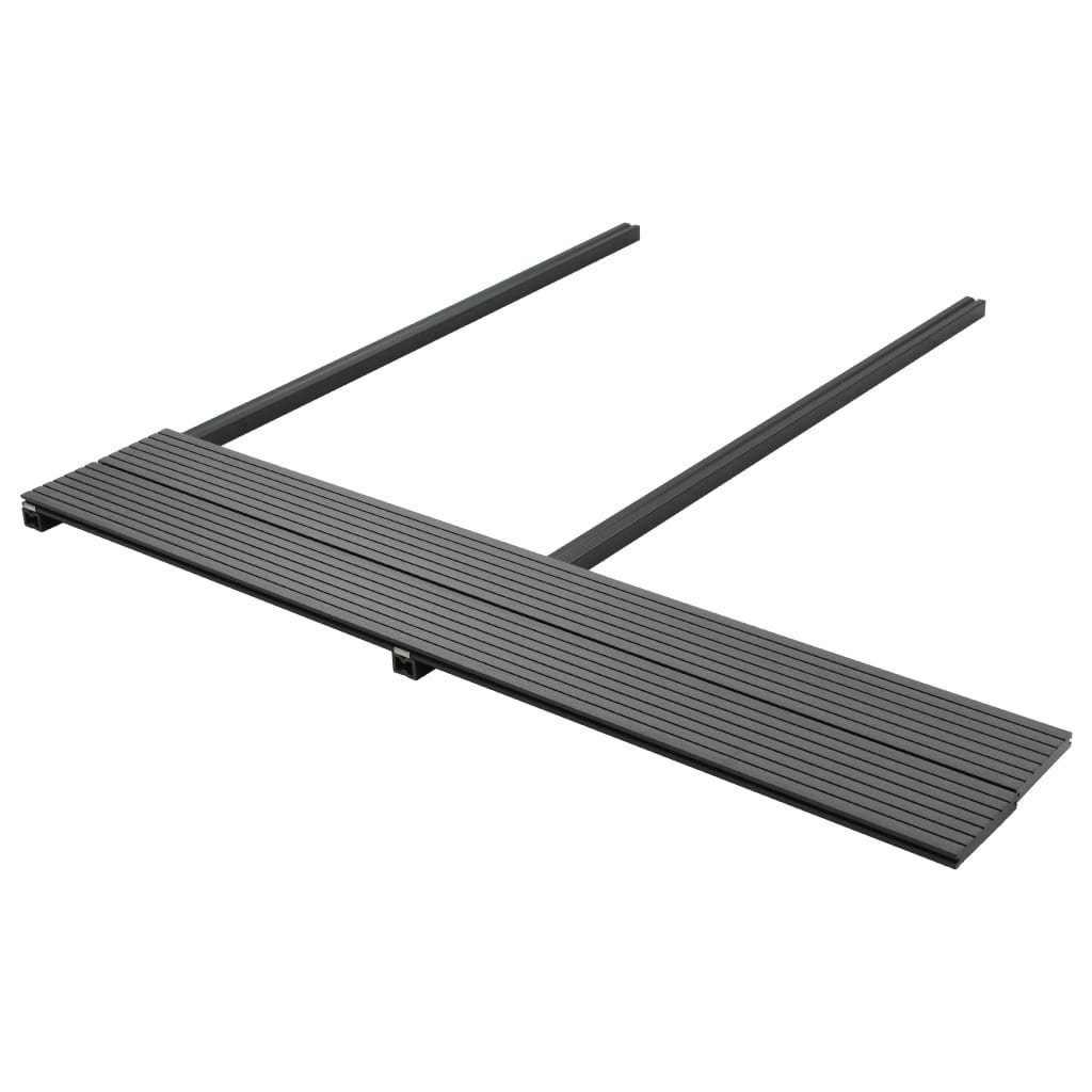 vidaXL Terrassendielen WPC Massive Terrassendielen mit Zubehör 10 m² 2,2 m Grau, BxL: je 0x0 cm
