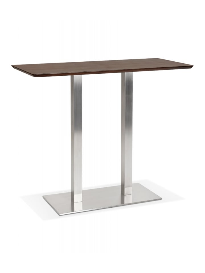 KADIMA DESIGN Stehtisch aus Holz und Metall mit Walnutt Optik | Elegant Modern in Braun günstig kaufen