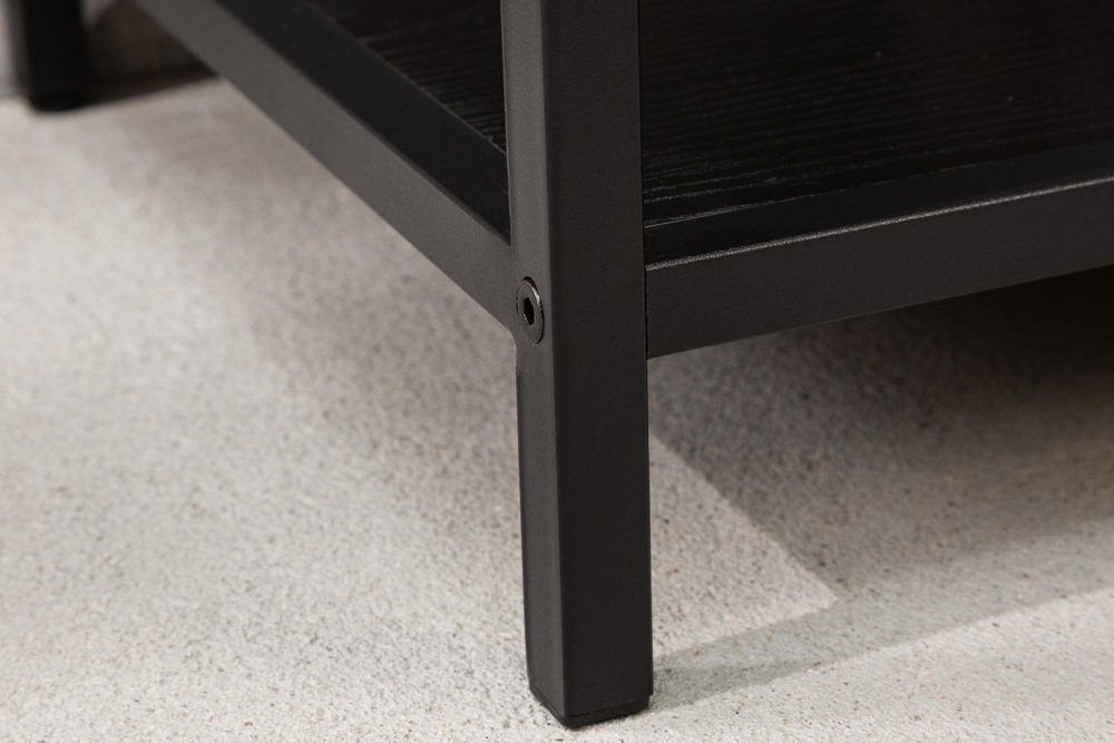 riess-ambiente Standregal SLIM LINE 185cm schwarz, Einzelartikel 1-tlg., Wohnzimmer · Holzwerkstoff · Metall · mit Ablage · Industrial