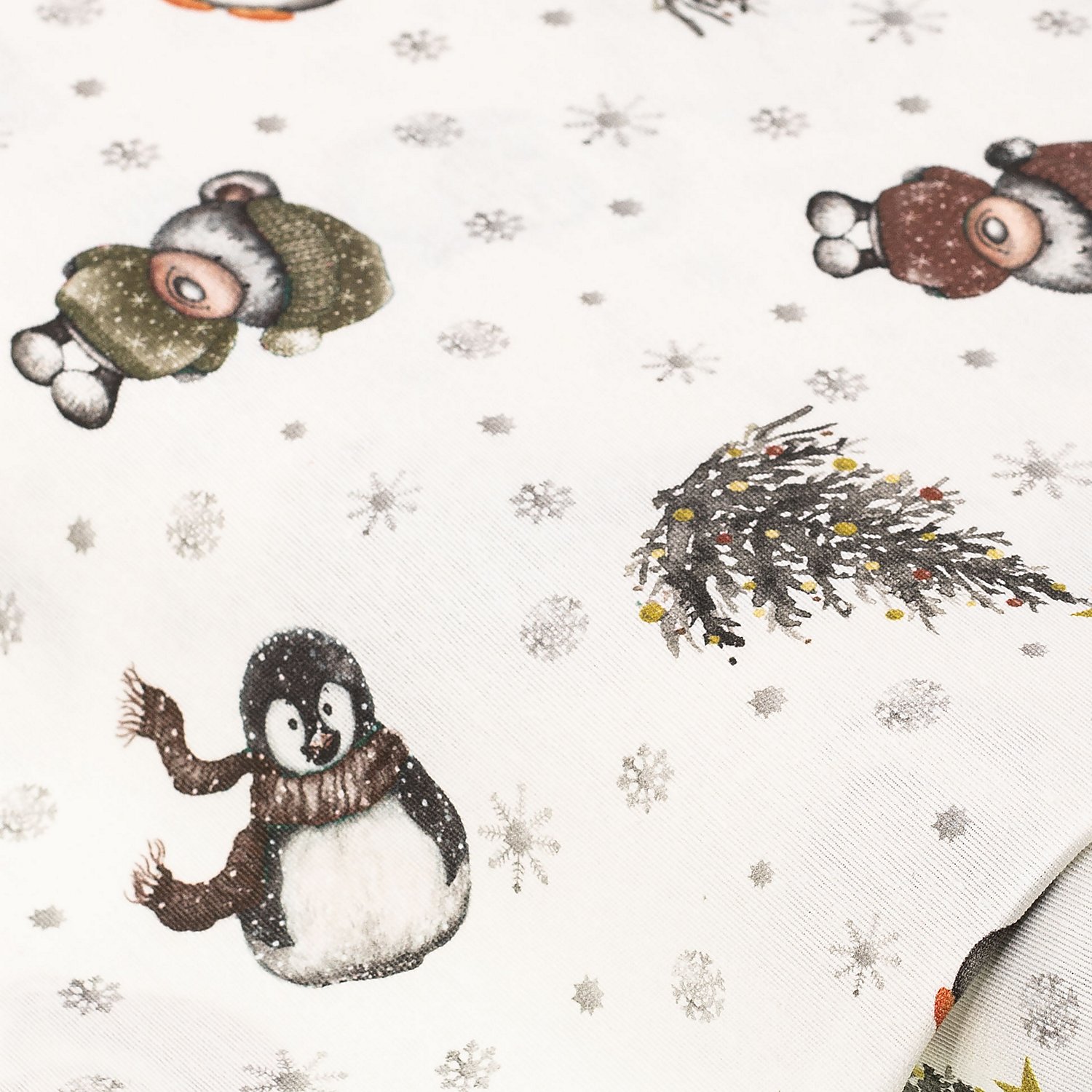 Dekostoff Pinguin & Friends Weihnachten 