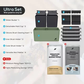 Krydrufi - All in One Modular Box: Ultra Set (Wet Palette Edition) - Grün / Schwarz