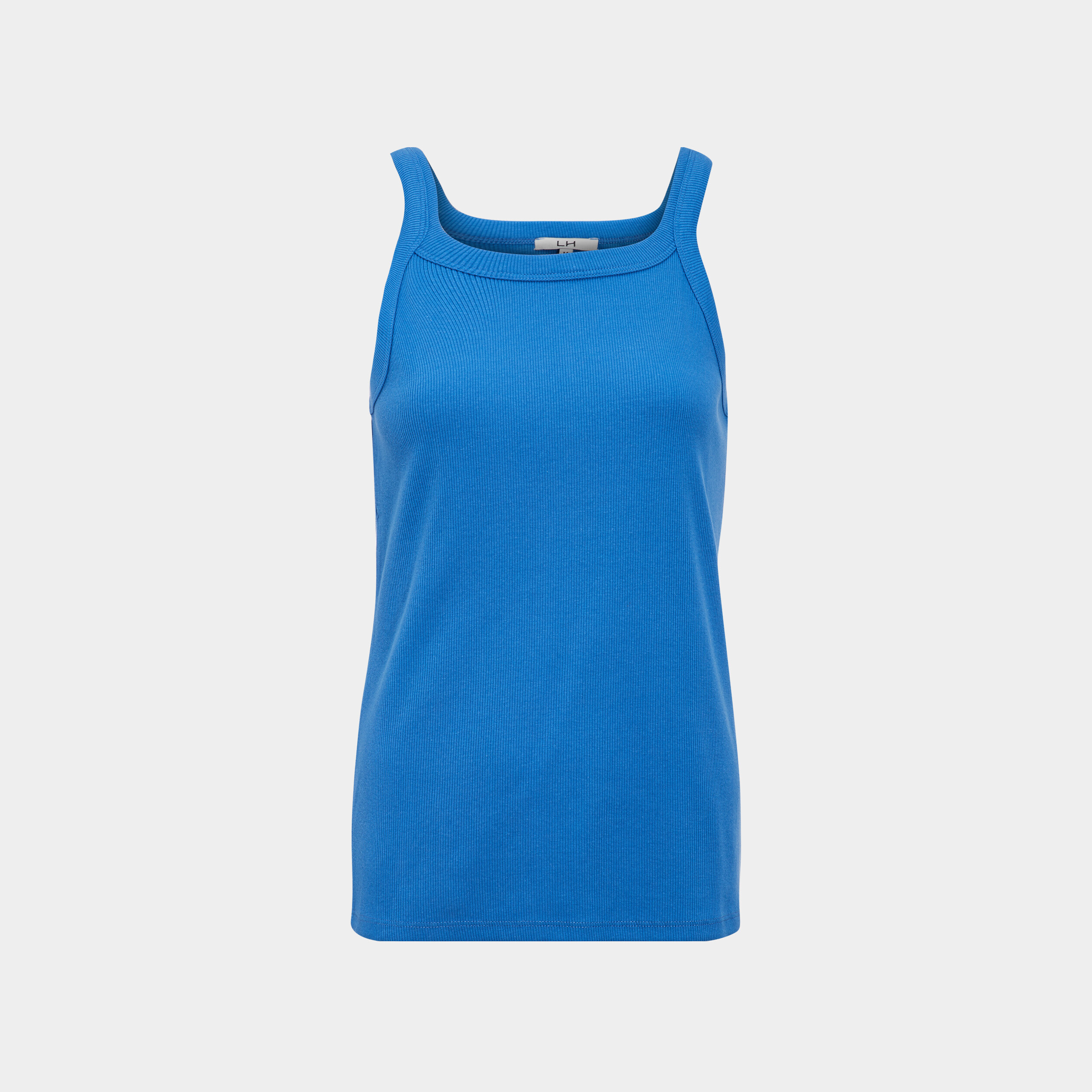 Débardeur côtelé encolure américaine bleu femme | La Halle