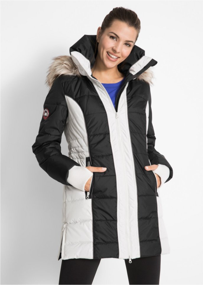 Outdoor-Kurzmantel mit Fellimitat