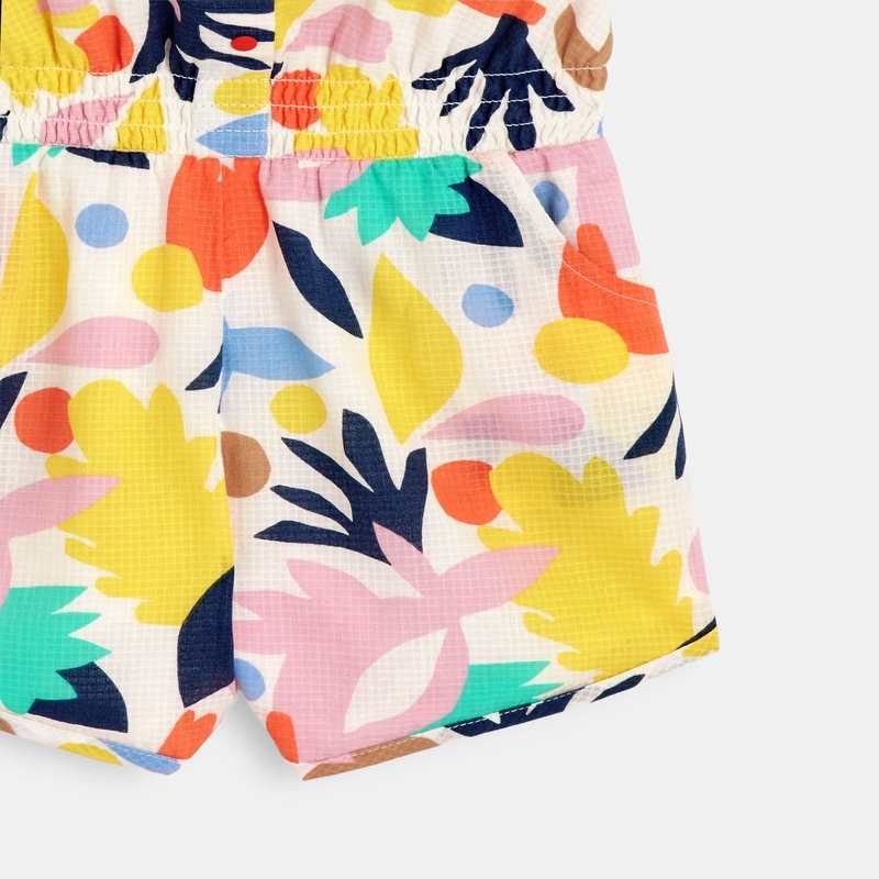 Combishort bébé fille à motifs abstraits blanc Catimini