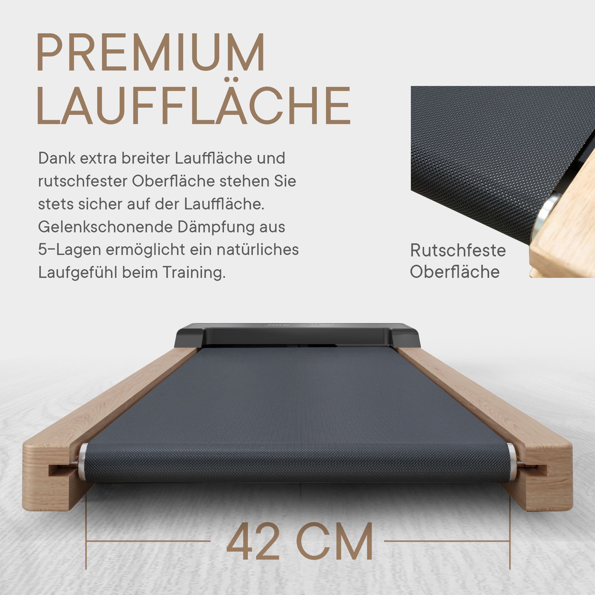 Kinetic Sports Laufband DW6, 42 cm breite Lauffläche, LED Display, Sound-On Lautsprecher