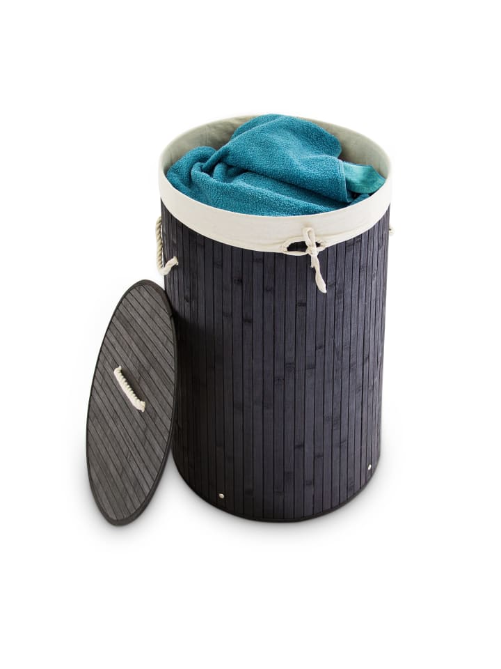 relaxdays Wäschekorb in Schwarz - (H)65 x Ø41 cm günstig kaufen onesize