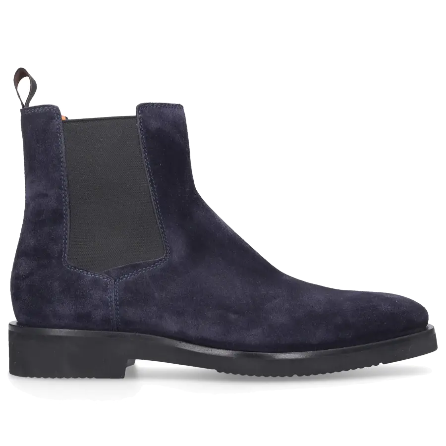 Santoni - Chelsea Boots 17759 Veloursleder - blau