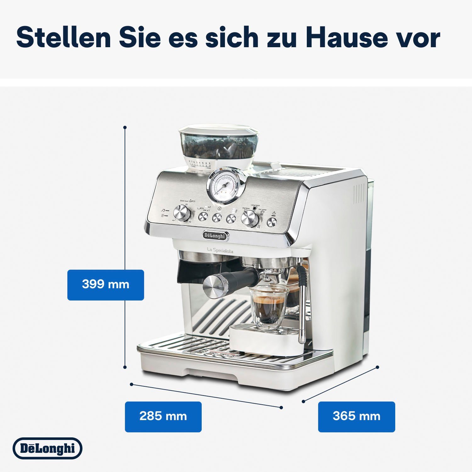De'Longhi Siebträgermaschine LaSpecialista Arte EC9155.W, weiß, mit MyLatte Art System
